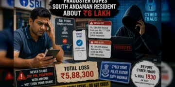 Fraudster dupes a South Andaman resident about 6 lakh rupees; Cyber Police Register Case
