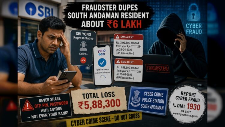 Fraudster dupes a South Andaman resident about 6 lakh rupees; Cyber Police Register Case